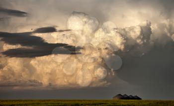 Storm Clouds Saskatchewan Thunderhead billowing over farm land