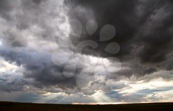 Storm Clouds Saskatchewan Prairie scene Canada Farm