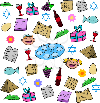 Vector illustration pack of Passover symbols and icons.