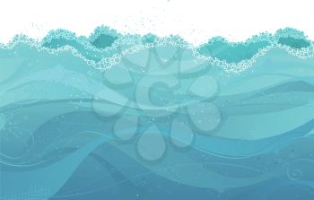 Abstract illustration of waves with copy place for text.