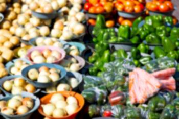 blur  in south africa food market   vegetables background  in the natural  light