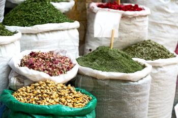 blur  in iran bazaar  old market spice ingredient for food exotic herb