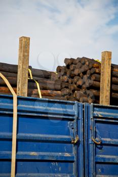 blur in south africa truck full of forest wood dirt and dust