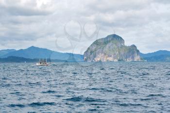 blur  in  philippines   a view from  boat  and the pacific ocean  islands  background