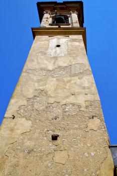 castronno old abstract in  italy   the   wall  and church tower bell sunny day