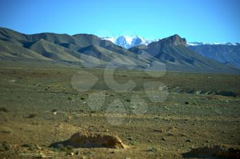 valley in    africa morocco the atlas dry  mountain ground isolated hill 