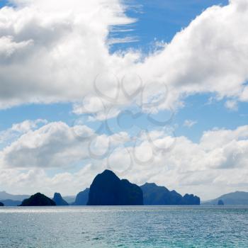 in philippines island the pacific ocean clouds and lights view from a boat