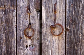 spain knocker lanzarote abstract door wood in the brown 