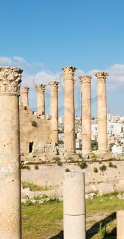 in jerash jordan the antique archeological site classical heritage for tourist