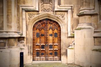 parliament in london old church door and marble antique  wall