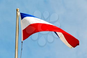 waving flag in the blue sky  france colour and wave