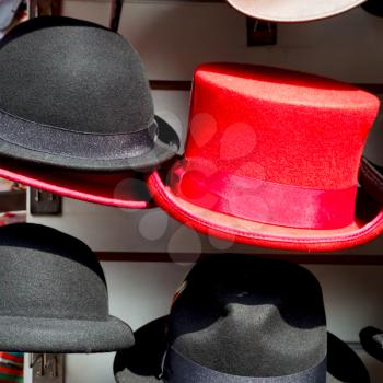 in london old red hat and black  the  fashion shop