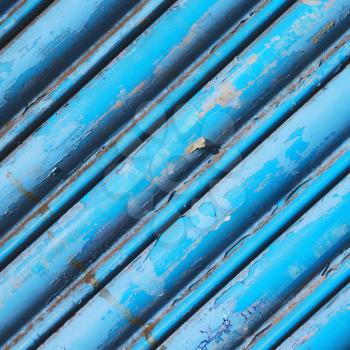 blue abstract metal in englan london railing steel and background