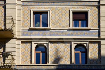 old wall window in the   centre   of city lugano Switzerland Swiss
