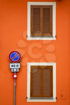 cavaria varese italy abstract  window      wood venetian blind in the concrete orange