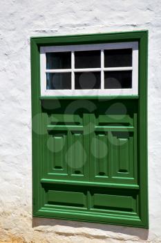 lanzarote abstract  window   green in the white spain
