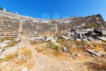  old  temple and theatre in termessos antalya turkey asia sky and ruins