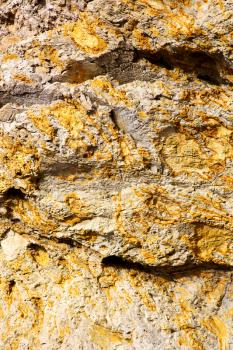 abstract texture rock  lanzarote spain  of a broke  stone and lichens 

