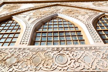 in iran kashan the old persian architecture window and glass in background
