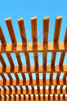 in oman the wooden abstract roof near sky background