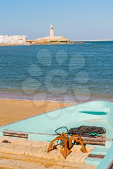 fort battlesment sky  and   star brick in oman muscat the old defensive   sea mountain