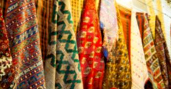 blur in iran scarf in a market texture abstract of colors and bazaar accessory 