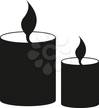 simple flat black two candle icon vector