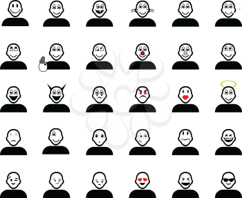 collection of emoticons icon vector