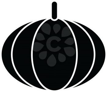 Simple flat black pumpkin icon vector