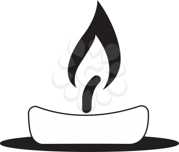 Simple flat black candle icon vector