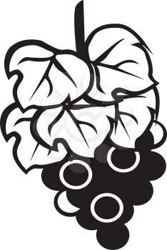 Simple flat black grape icon vector