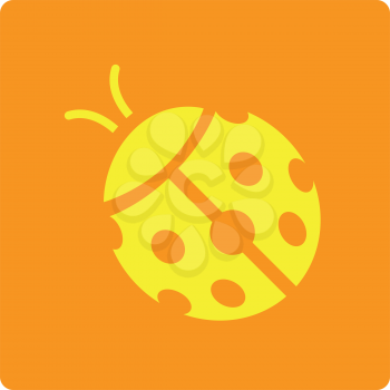 Simple flat color ladybug icon vector