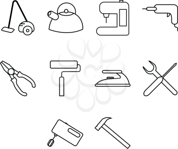 Collection of utility icon vector