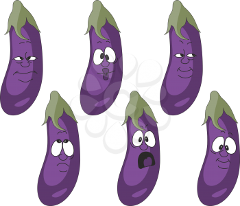 Royalty Free Clipart Image of an Eggplant Set