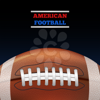 American Football Ball on dark background. Vector illustration