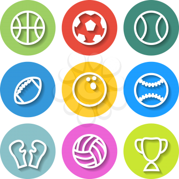 Set of Flat Sports Icons. Vector illustration