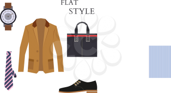 Mens Wear Look Fashion. Flat Style. Vector illustration