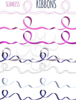 Set of Colorful Seamless Ribbons. Vector illustration