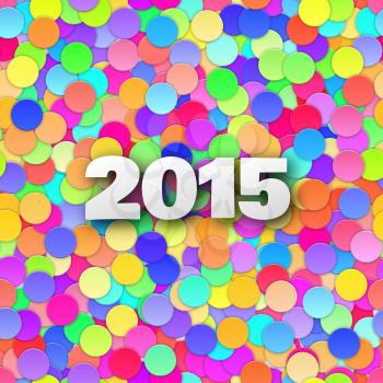 Happy 2015 new year with confetti Vector illustration