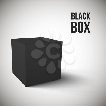 Realistic Black Box isolated on white background Vector Illustration