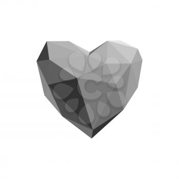 Polygonal heart. Low poly, valentines day Vector illustration