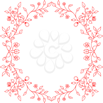 Floral Frame for design of monograms, invitations, frames, menus, labels and websites. Graphic elements for design of catalogs and brochures of cafes, boutiques. Vector illustration
