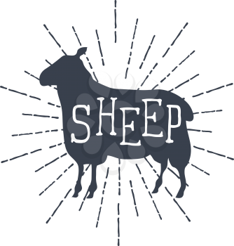 Farm animals, vector icons. silhouette of sheep. Vector illustration