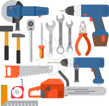 Repair tools and construction tools icons Vector illustration