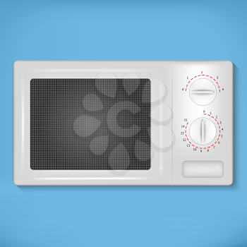 Isolated white microwave. Illustration contains transparency and blending effects, eps 10