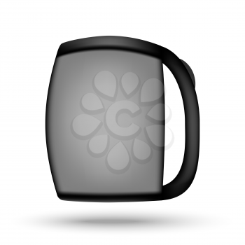Metallic Electric Kettle with shadow on white background