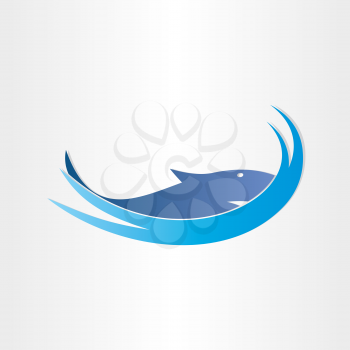 shark in ocean symbol design fish background blue agressive