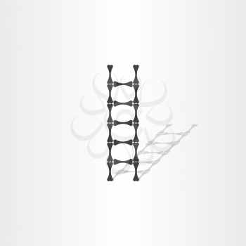 step ladder with bones vector illustration design