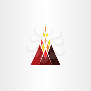 volcano mountain icon logo vector symbol 