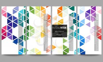 Set of modern vector flyers. Abstract colorful business background, modern stylish hexagonal and triangle vector texture